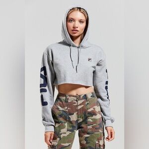 Cropped Fila Heather Gray Cropped Sweatshirt